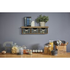Gallery Solutions Reclaimed Wood Wall Organizer with 3 Metal Basket Bins   
